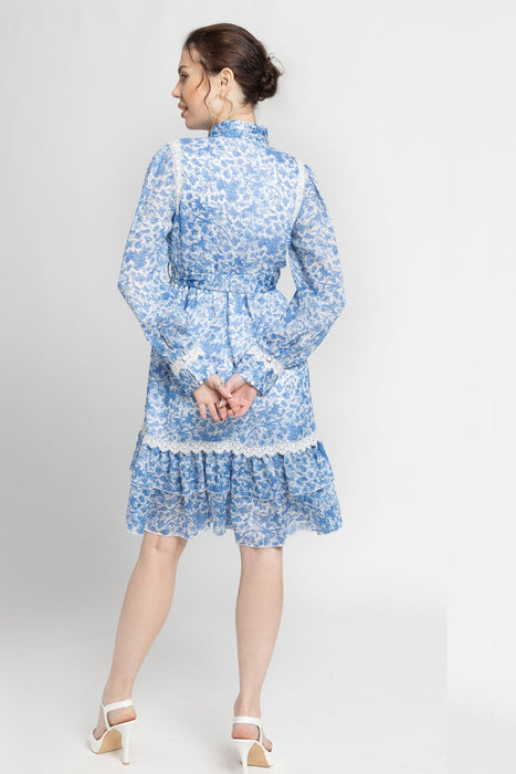 Misty Floral Mandarin Mini Dress