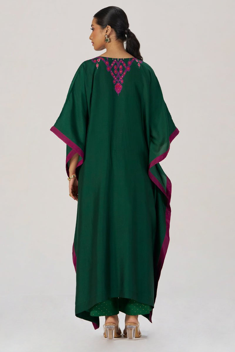 Evergreen Silk Festive Kaftaan Set