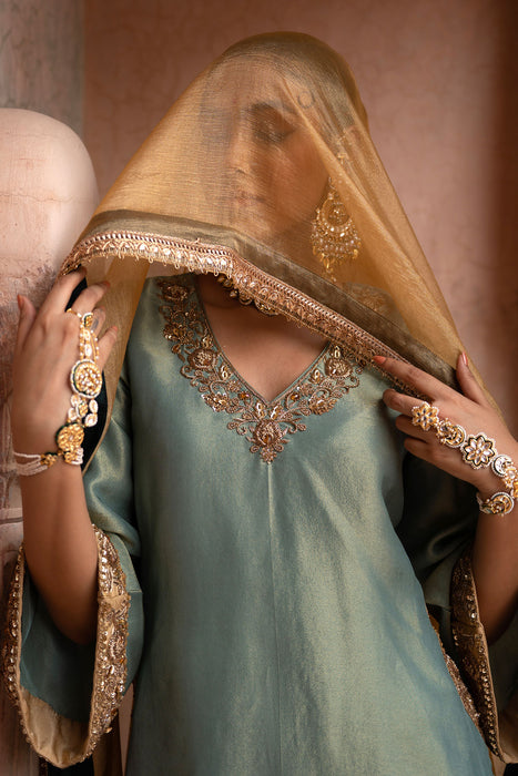 Pista Noor Hand-Embroidered Farshi Set