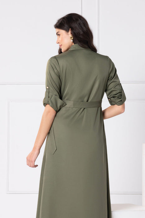 Olive Elegance Maxi Dress