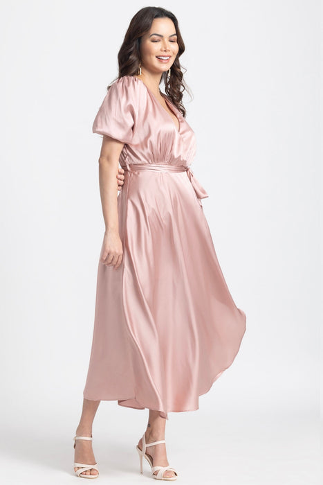 Rose Gold Surplice Midi Dress