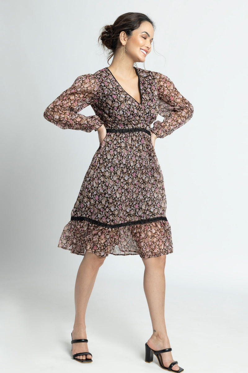 Cocoa Blossom V Mini Dress