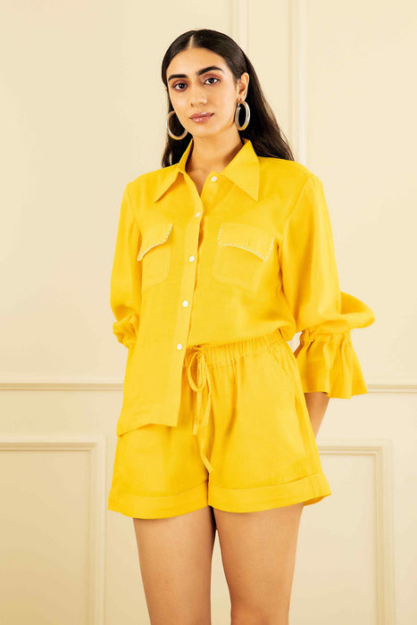 Amber Linen Shirt and Shorts