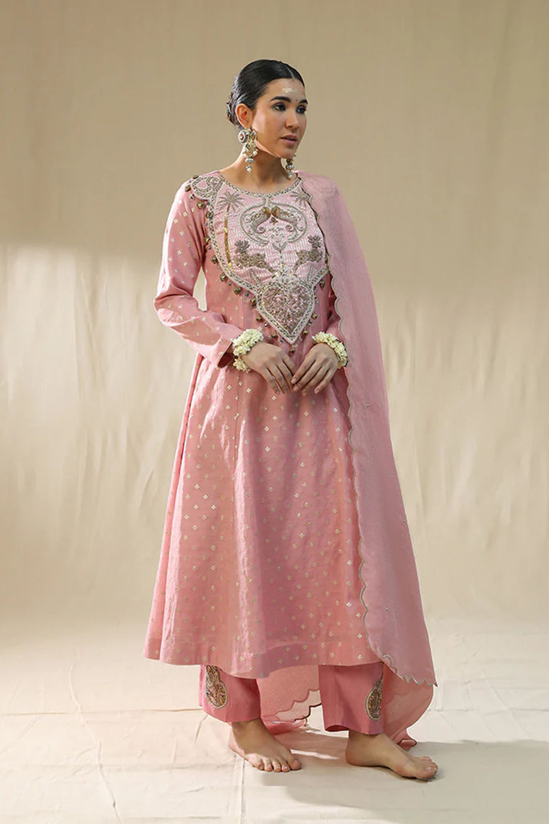 Baby Pink Kastoori Self Suit Set