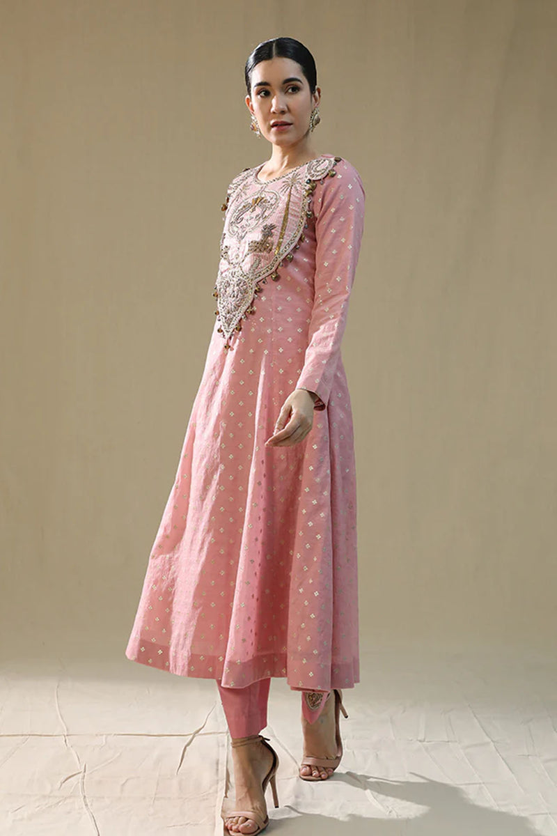 Baby Pink Kastoori Self Suit Set