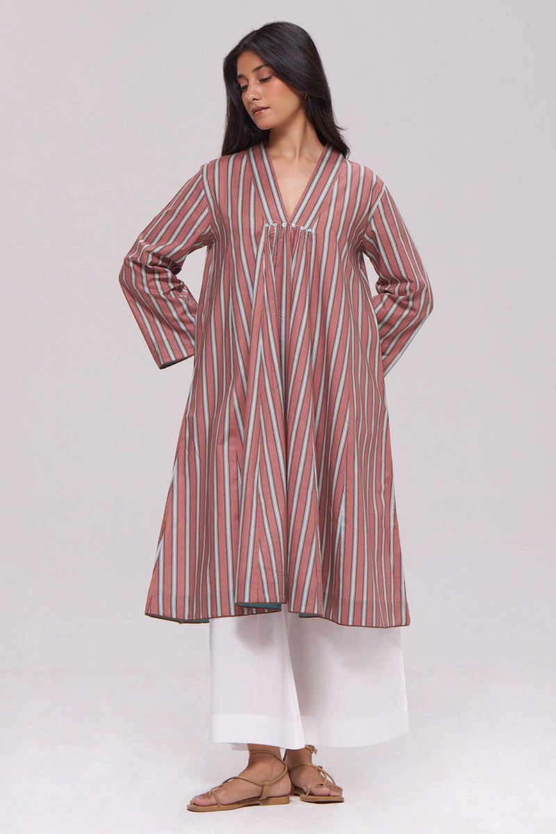 Brown Stripe Cotton kurta