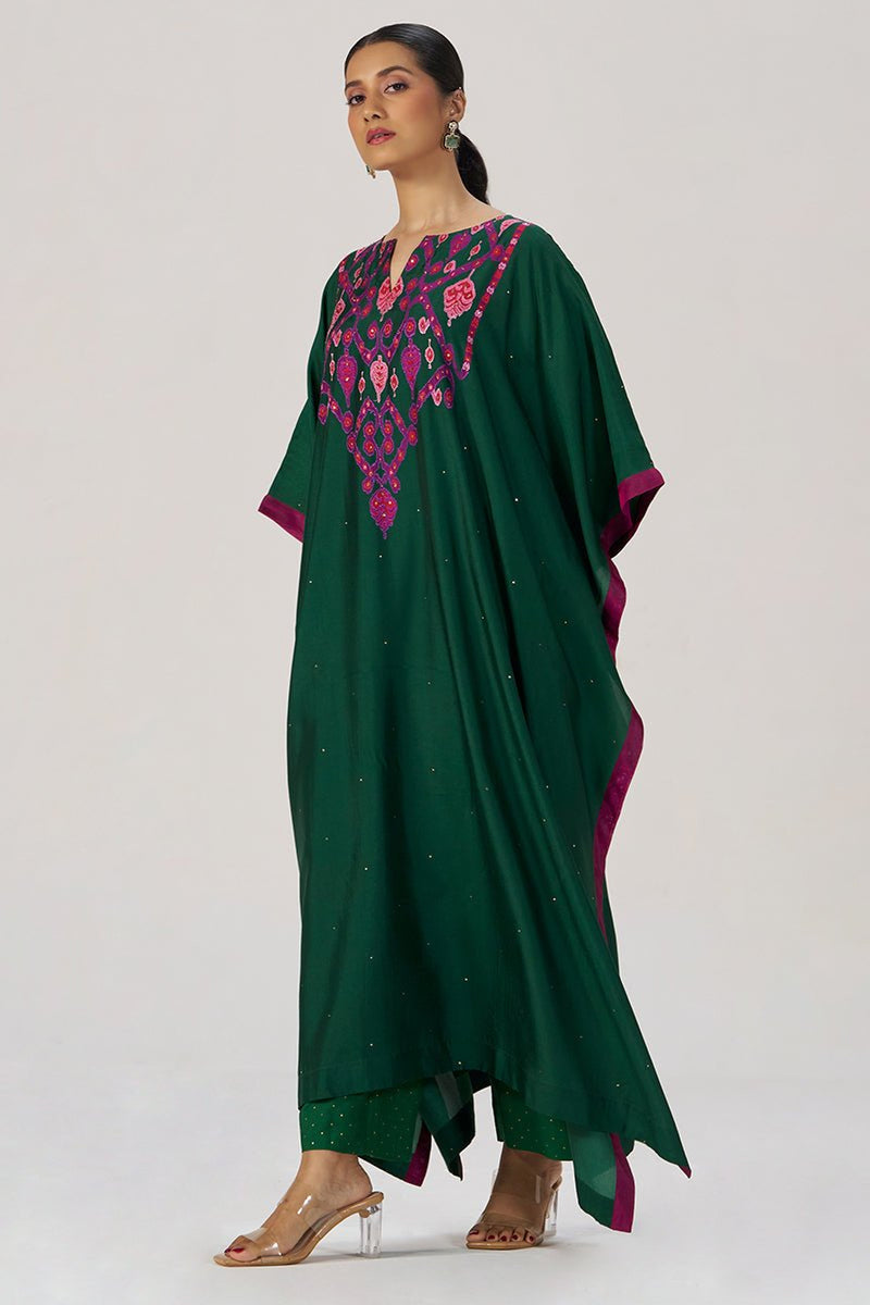 Evergreen Silk Festive Kaftaan Set