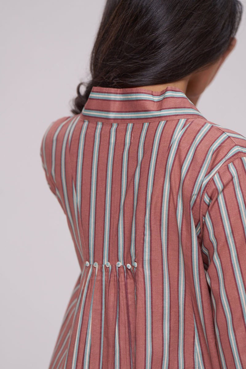 Brown Stripe Cotton kurta