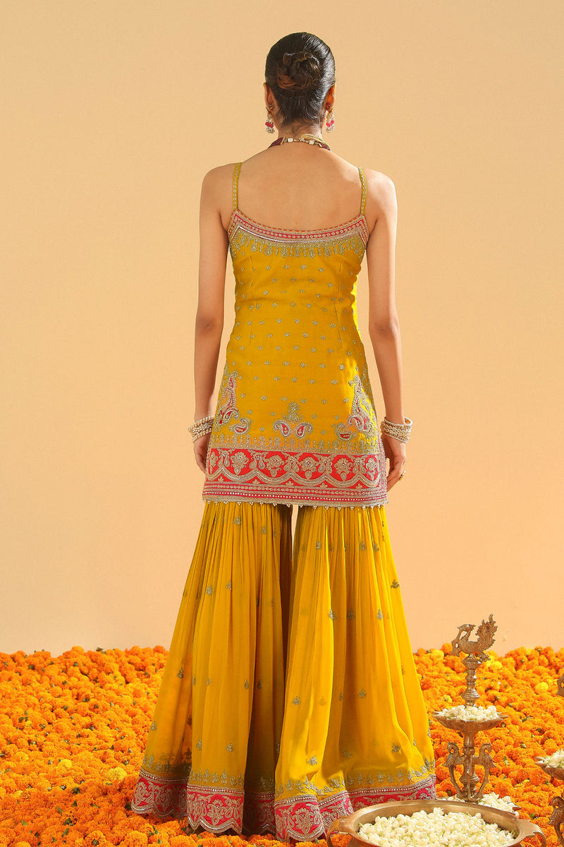 Mehan-Short Kurta with Garara and Dupatta