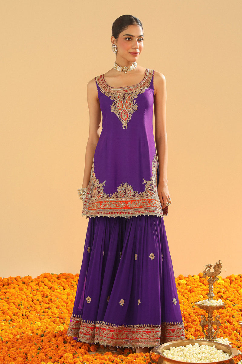 Maziyah- Short Kurta with Garara and Dupatta