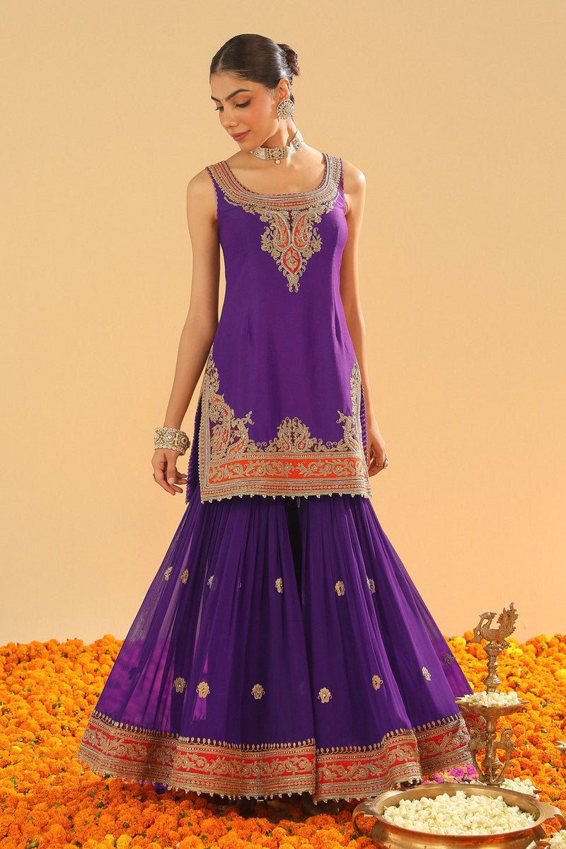 Maziyah- Short Kurta with Garara and Dupatta