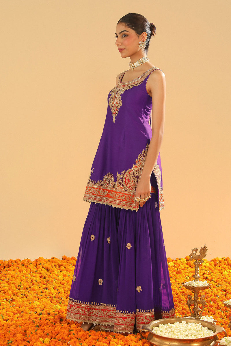 Maziyah- Short Kurta with Garara and Dupatta