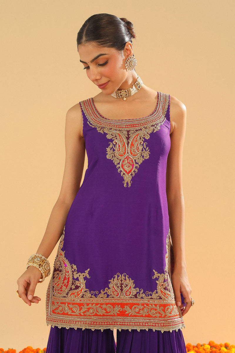 Maziyah- Short Kurta with Garara and Dupatta
