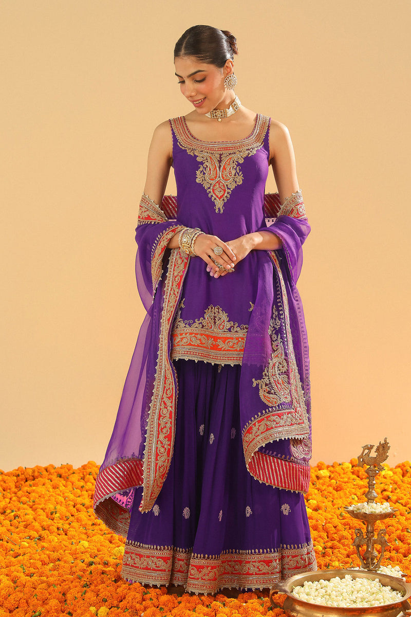 Maziyah- Short Kurta with Garara and Dupatta