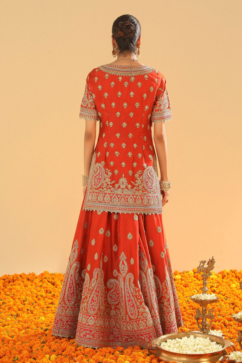 Shazfa-Short Kurta with Sharara and Dupatta