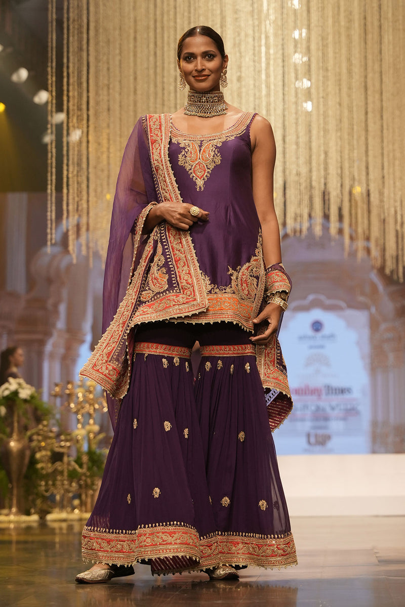 Maziyah- Short Kurta with Garara and Dupatta