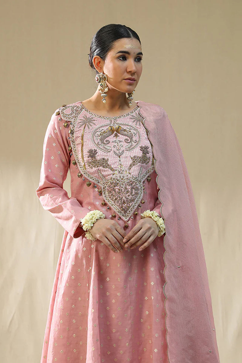 Baby Pink Kastoori Self Suit Set