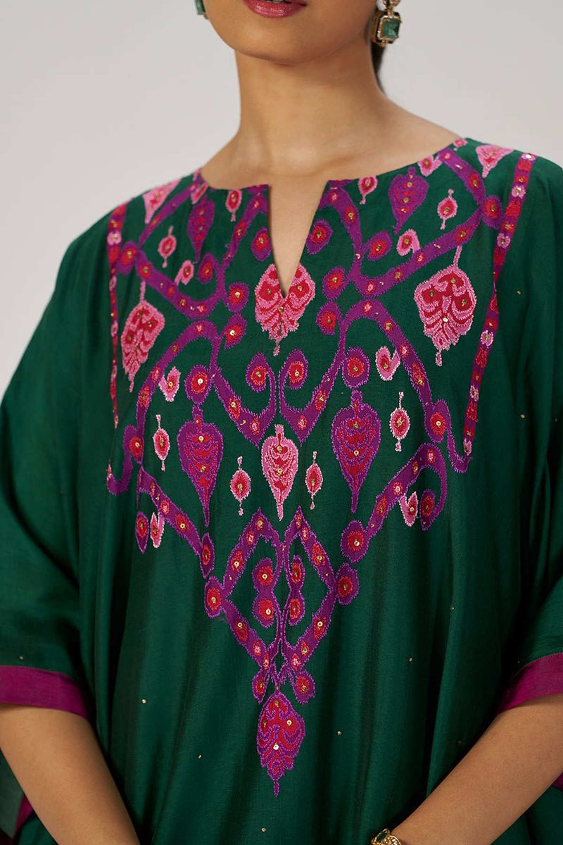 Evergreen Silk Festive Kaftaan Set
