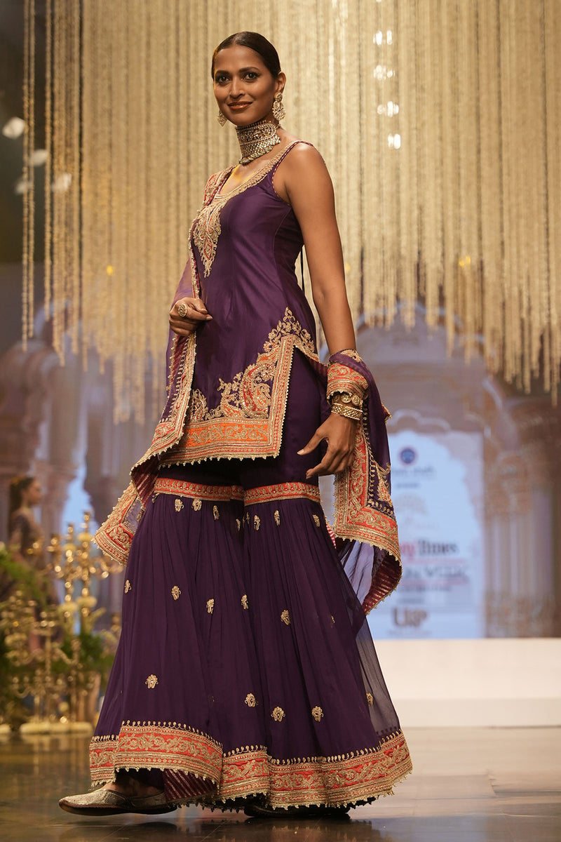 Maziyah- Short Kurta with Garara and Dupatta