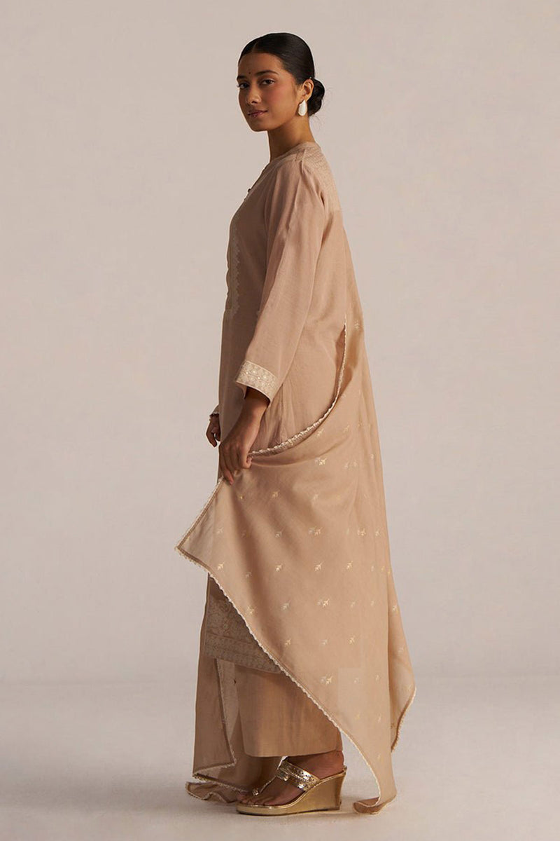 Toasted Almond Woven Kurta Set