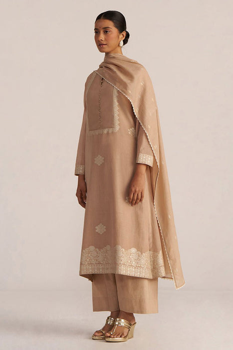 Toasted Almond Woven Kurta Set