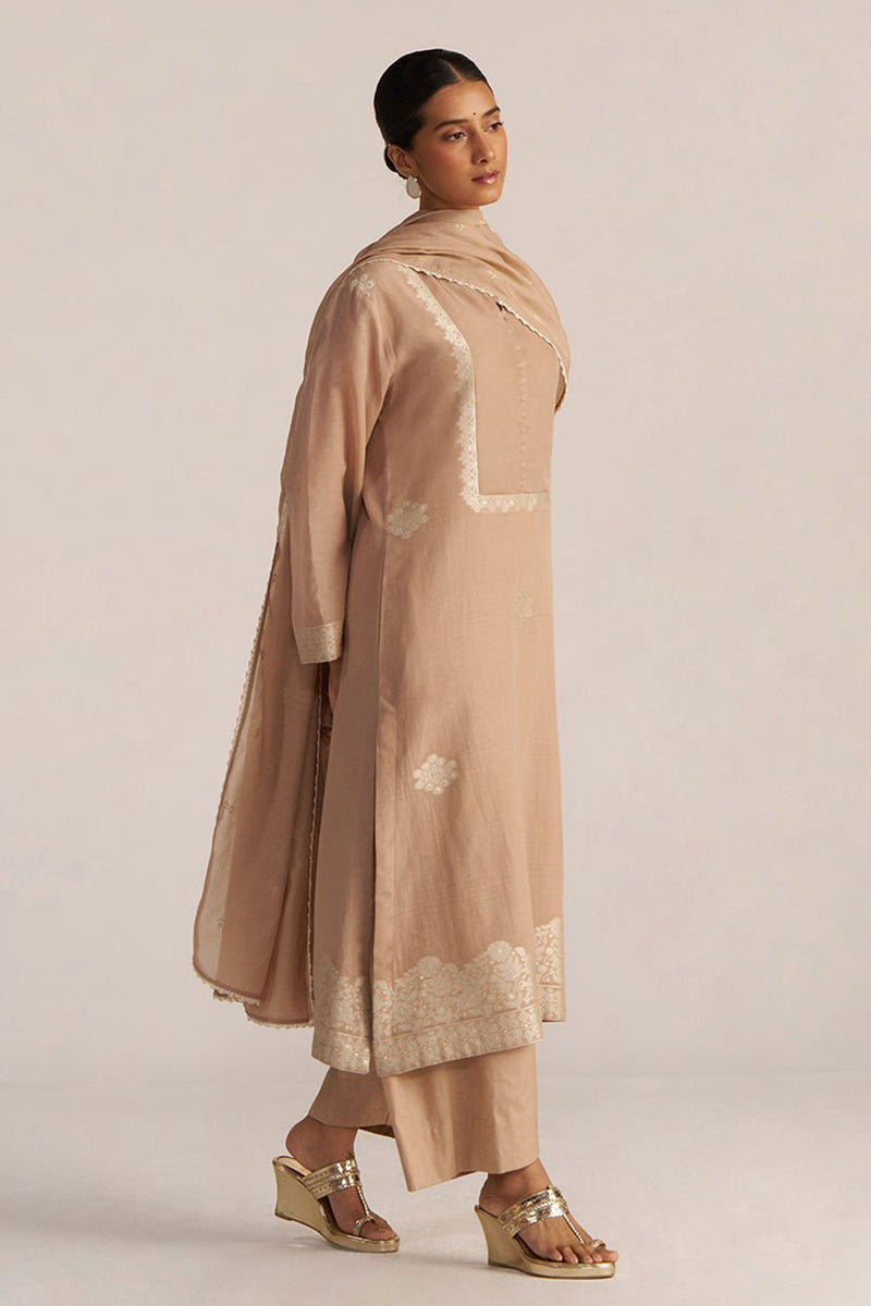 Toasted Almond Woven Kurta Set