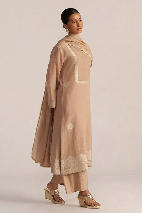 Toasted Almond Woven Kurta Set