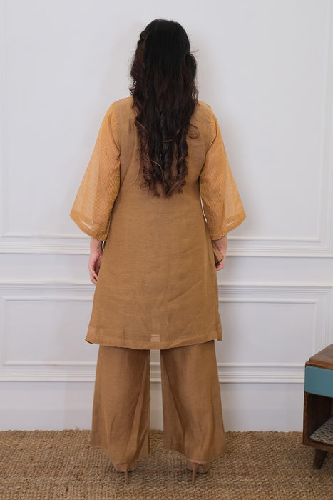 Caramel Chanderi Kurta Set