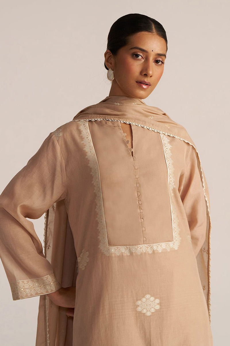 Toasted Almond Woven Kurta Set