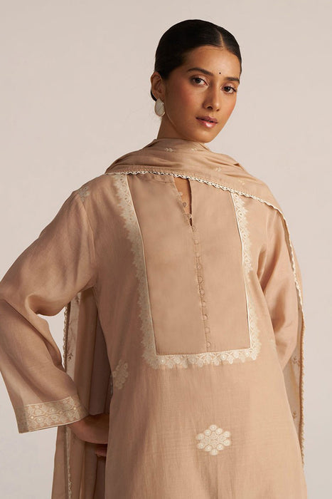 Toasted Almond Woven Kurta Set