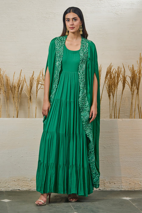 Emerald Green Cape with Gown