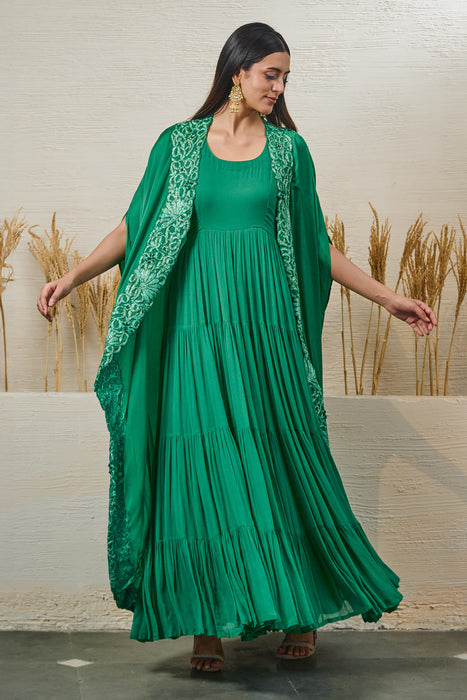 Emerald Green Cape with Gown