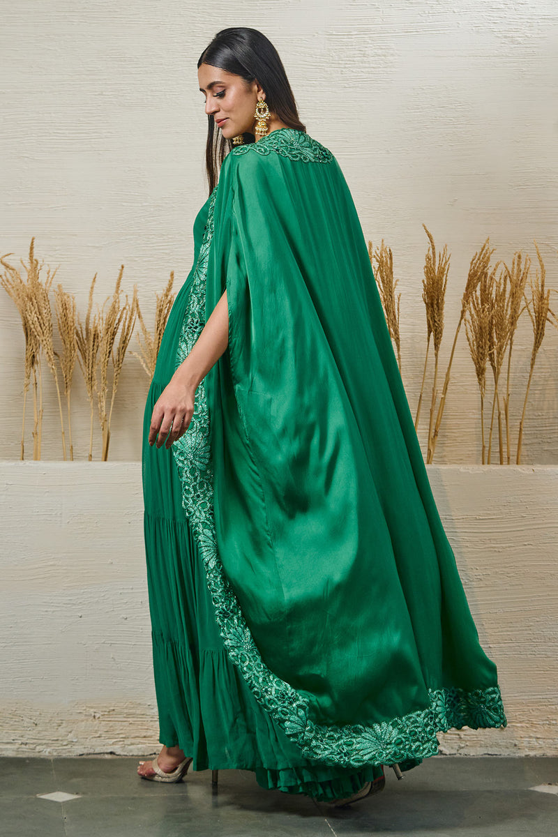 Emerald Green Cape with Gown