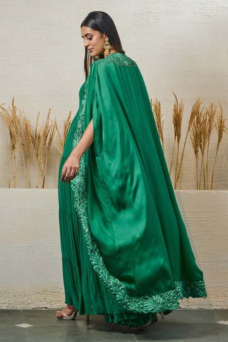 Emerald Green Cape with Gown