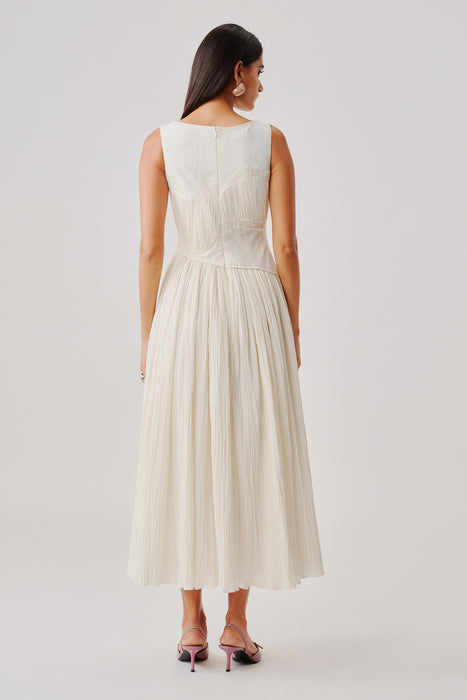 Ivory Ruched Corset Dress