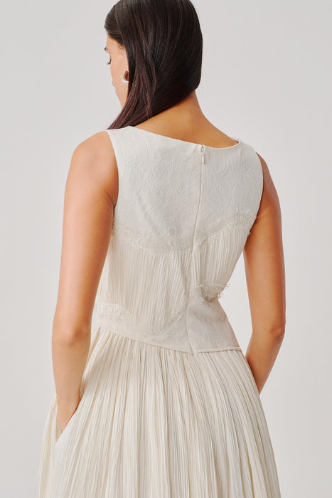 Ivory Ruched Corset Dress