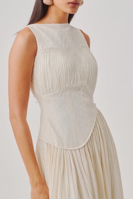 Ivory Ruched Corset Dress