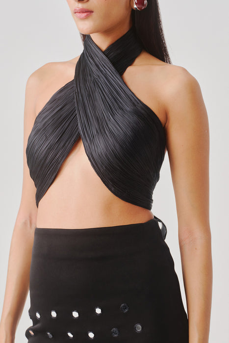 Hope Halter Neck Top in Black
