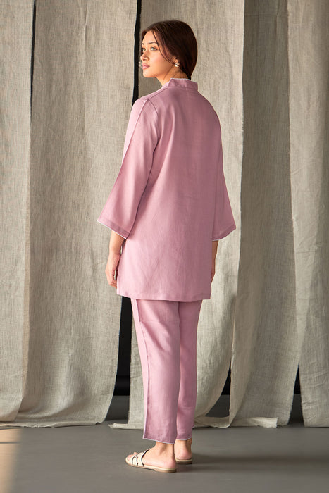 Blossom Pink Applique Linen Co-ord Set