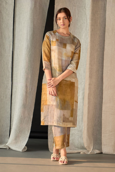 Pure Hemp Kurta Set-Copper