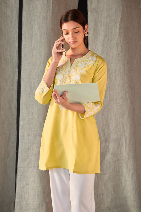 Yellow Yoke Embroidered Co-ord Set