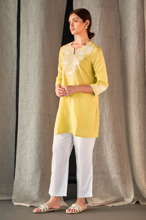 Yellow Yoke Embroidered Co-ord Set