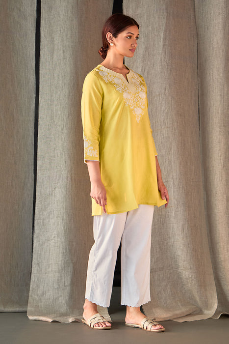 Yellow Yoke Embroidered Co-ord Set