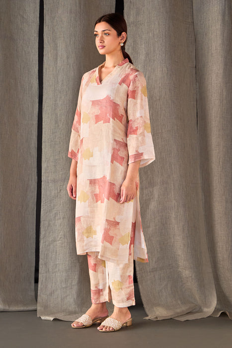 Pure Hemp Kurta Set-Italian Clay