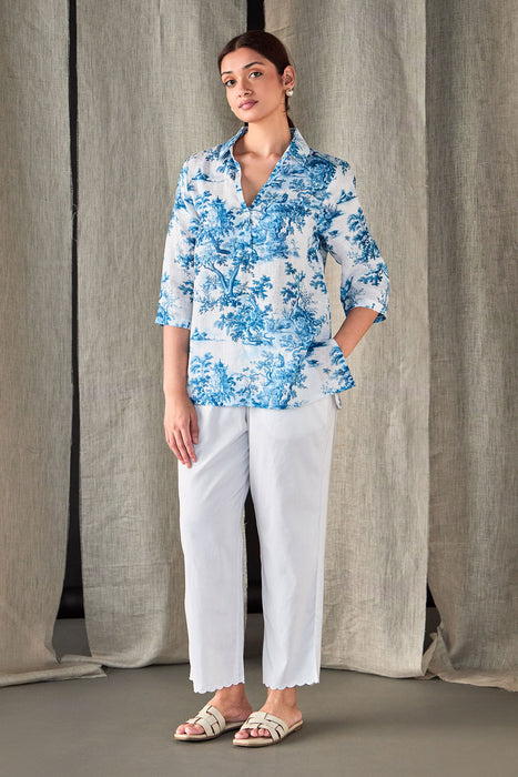 Pure Hemp Forest Shirt-Blue