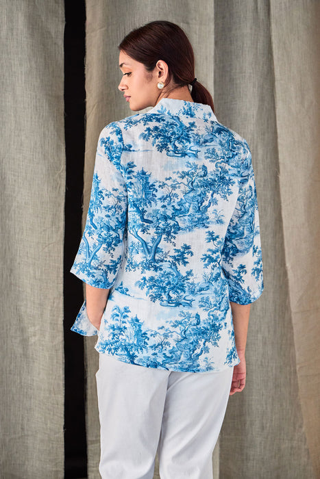 Pure Hemp Forest Shirt-Blue