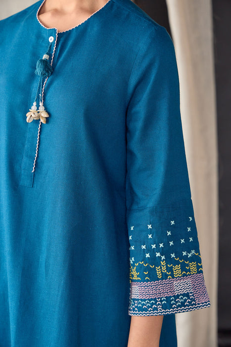 Star Blue Medley Linen Co-ord Set