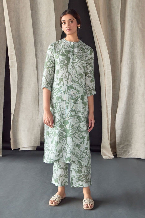 Pure Hemp Cocoa Kurta Set with Odhani