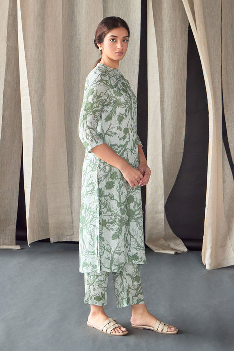 Pure Hemp Cocoa Kurta Set with Odhani