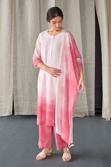 Astro Dust Ombre Linen Kurta Set